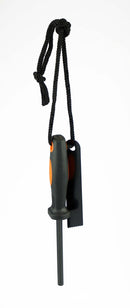 SE FS372 Flint and Striker with Rubber Grip Handle, Black/Orange Hanging up