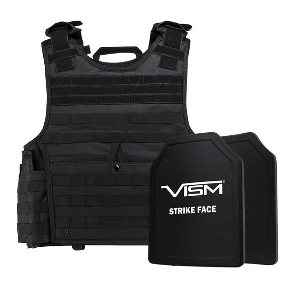 LEVEL III+ VISM by NcSTAR BPLCVPCVXL2963B-A EXPERT PLATE CARRIER VEST (2XL+) WITH 11"X14" LEVEL III+ SHOOTERS CUT 2X HARD BALLISTIC PLATES/ EXTRA LARGE/BLACK