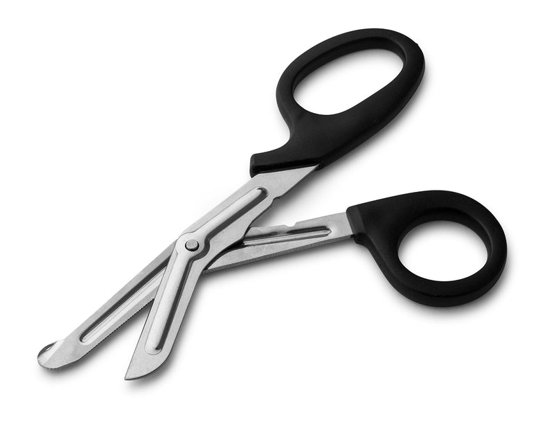 7.25'' Trauma Shears - Black Durable Stainless Steel Curved Scissors (1)