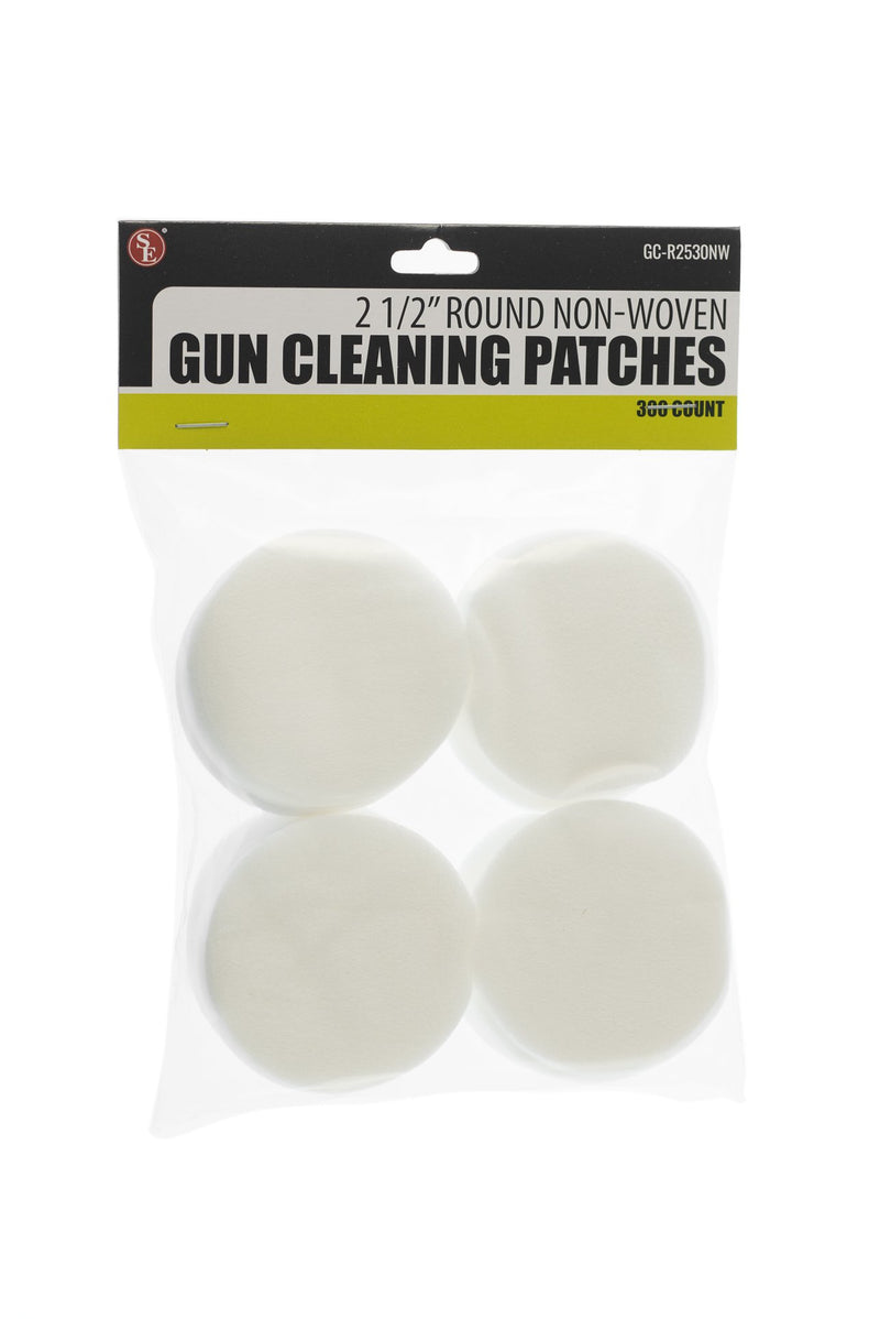 SE GC-R2530NW Round Non-Woven Gun Cleaning Patches (300 Piece), 2.5"