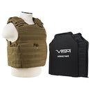 LEVEL IIIA  EXPERT PLATE CARRIER VEST WITH TWO 10"X12" RECTANGLE CUT SOFT BALLISTIC PANELS/TAN/2XL+