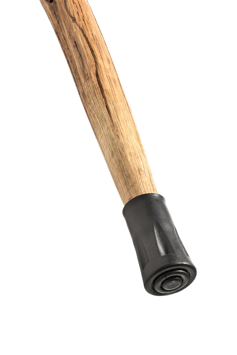 SE WS622-54MC  Natural Wood Walking Stick with Hand Carved Bearded Old Man Design, Steel Spike and Metal-Reinforced Tip Cover, 55"