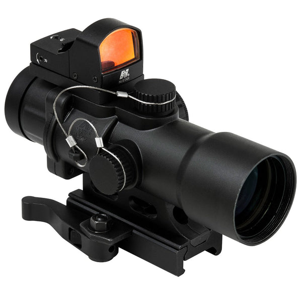 NcSTAR SEECPRQ3532GD-A COMPACT PRISMATIC OPTIC (CPO) 3.5X32 WITH DDAB/BLUE & GREEN ILL. URBAN TACTICAL RETICLE/GREEN LENS