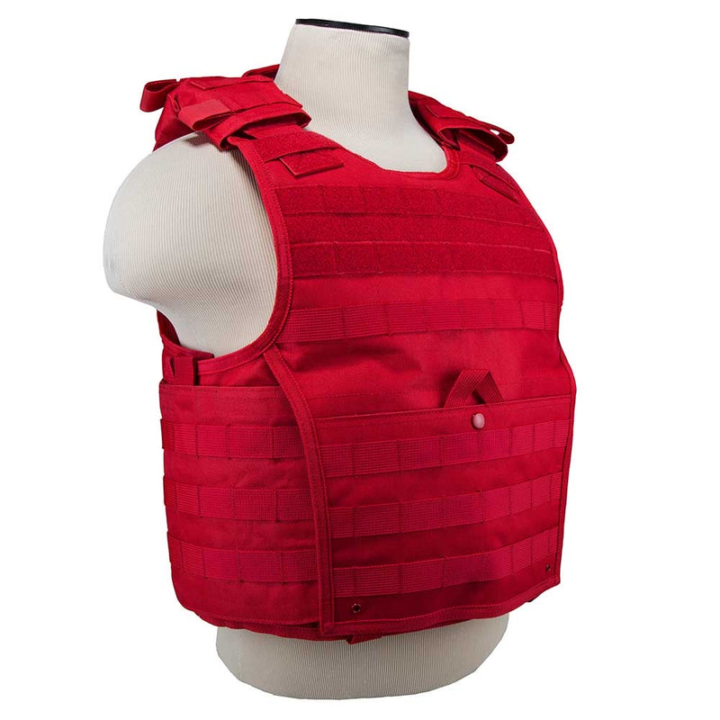 VISM Expert Plate Carrier Vest (Up To 11"X14" Armor Plate Pocket) /MED-2XL / Red