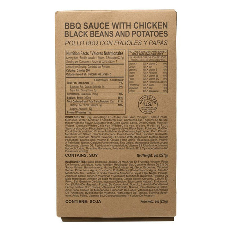 MRE Star Case of 12 Single Complete MRE Meals - Gluten Free Variety with Heaters M-018HNG/ Nutritional Information