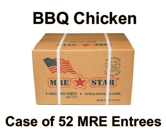 MRE Star Case of 52 BBQ Chicken in Sauce with Black Beans and Potatoes Entrees - CE-201C