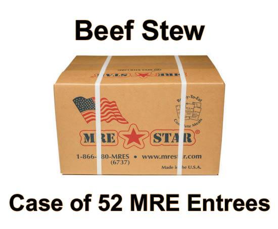 MRE Star Case of 52 Beef Stew with Vegetables Entrees - BE-102C