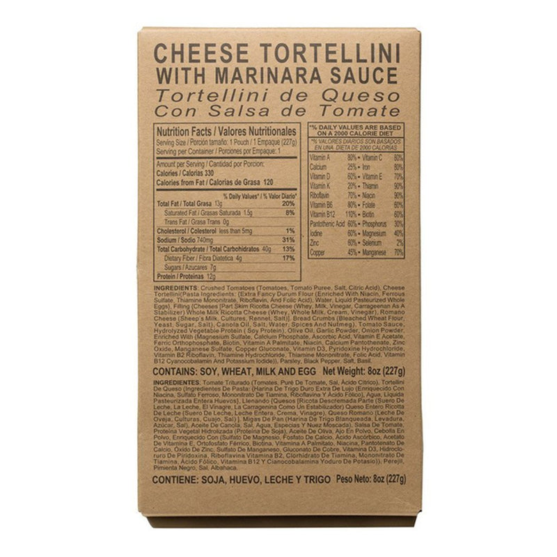 MRE Star Case of 52 Cheese Tortellini with Marinara Sauce Entrees - VE-301C