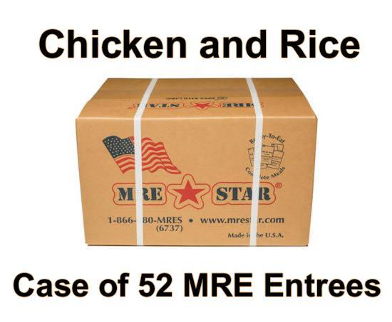 MRE Star Case of 52 Chicken & Rice with Vegetables Entrees - CE-203C