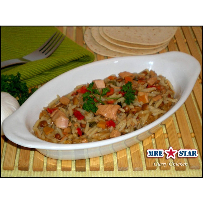 MRE Star Case of 52 Curry Chicken with Rice, Vegetables & Lentils Entrees - CE-206C