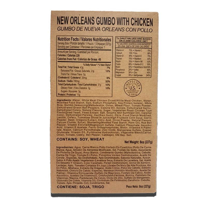 MRE Star Case of 52 New Orleans Chicken Gumbo Entrees - CE-204C