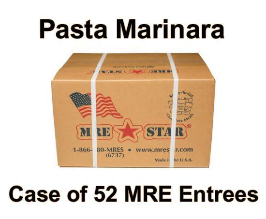 MRE Star Case of 52 Pasta Marinara with Veggie Crumbles Entrees - VE-303C