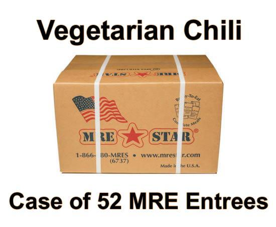 MRE Star Case of 52 Spicy Vegetarian Chili with Beans Entrees - VE-302C