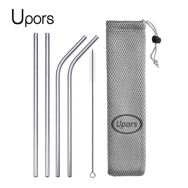 Upors Stainless steel reusable metal straw kit