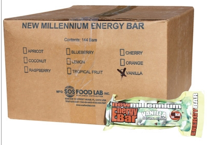 SOS Food Labs SOS-VANILLA-144 Millennium Bars 400-Calorie Vanilla Case
